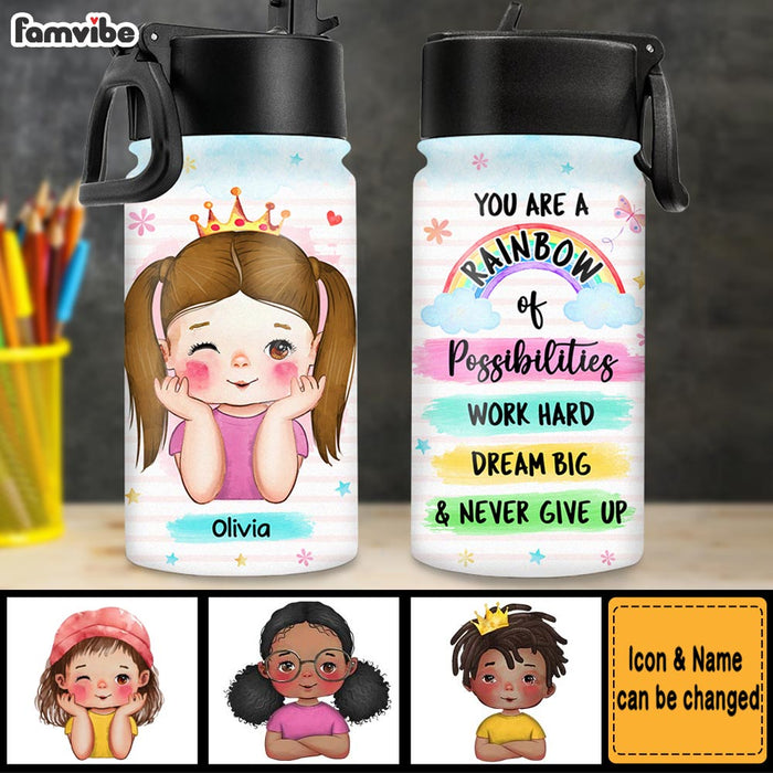 Personalized Gifts For Granddaughter Motivation Kids Water Bottle With Straw Lid 27776 1