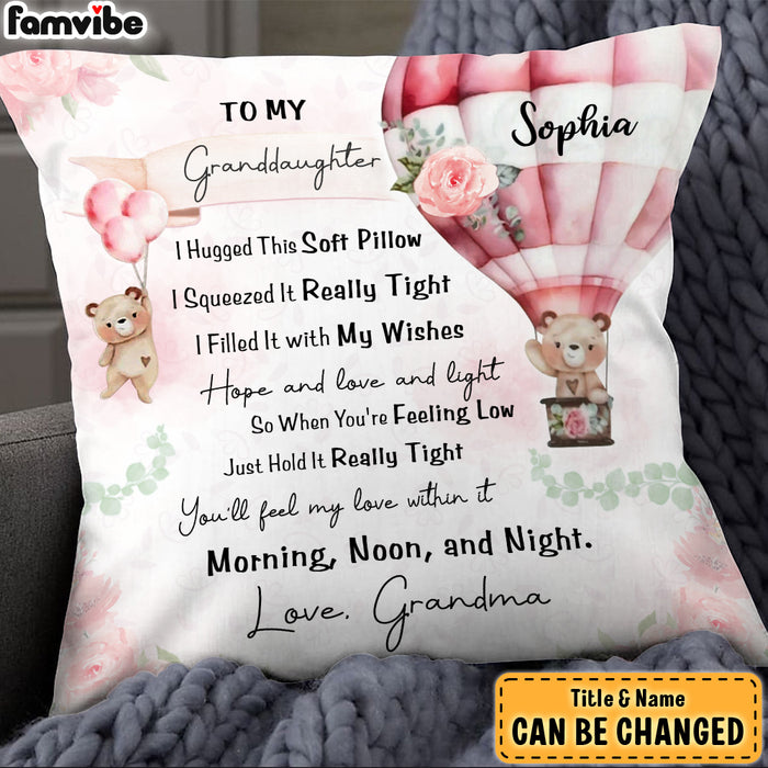Personalized Gift For Granddaughter Baby Bear Balloon Pillow 27780 1