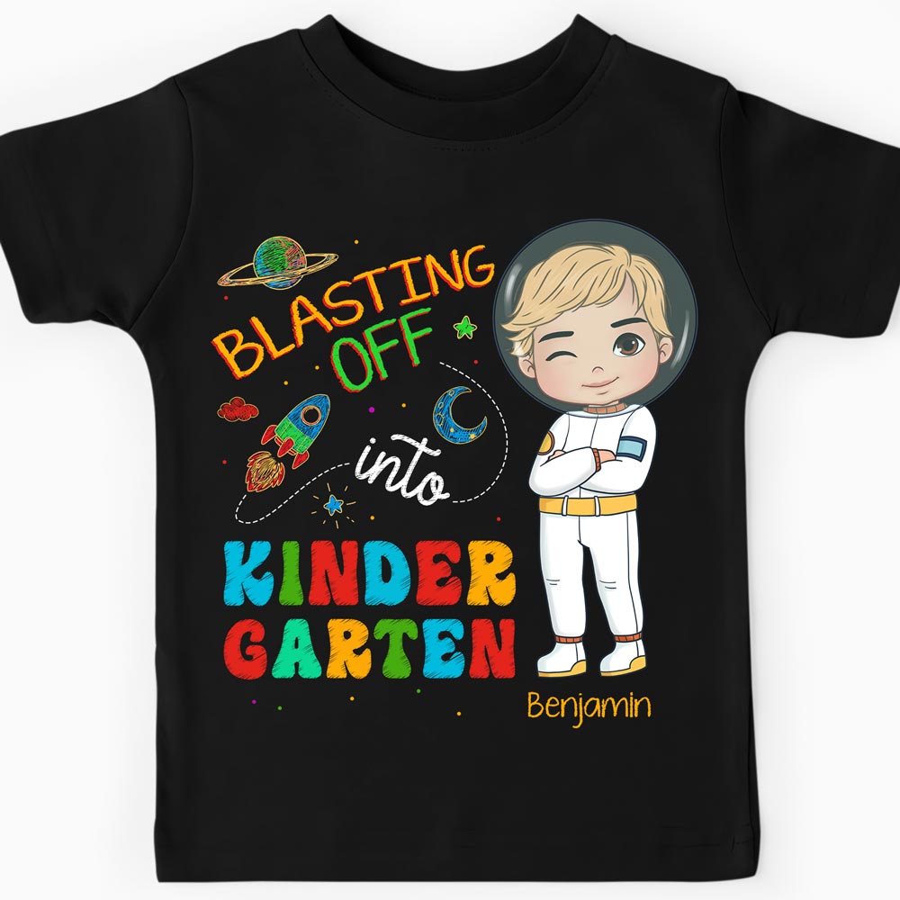 Personalized Gift For Grandson School Space Kid T Shirt 27782 Mockup Black