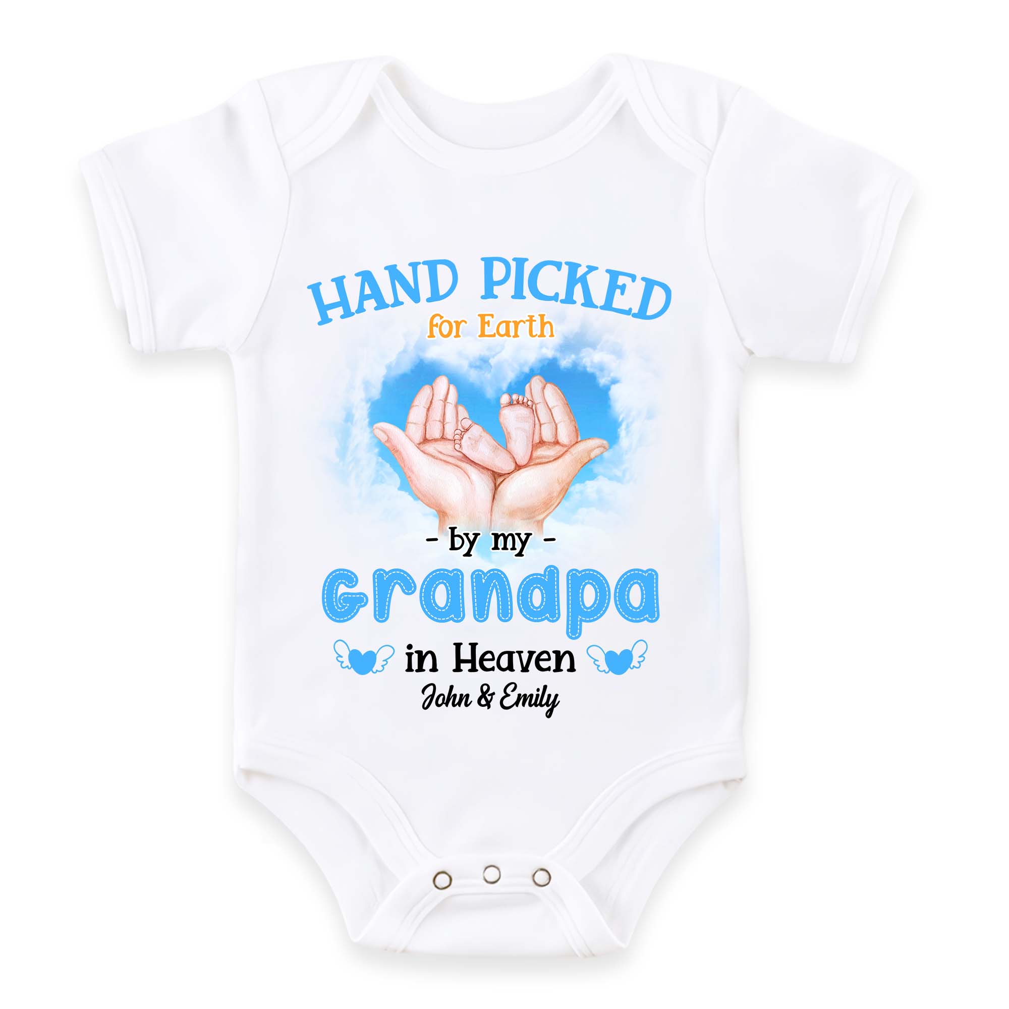 Personalized Gift For Newborn Baby Hand Picked For Earth In Heaven Baby Onesie 27783 Primary Mockup