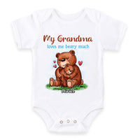Personalized Newborn Baby Gifts Love Me Beary Much Baby Onesie 27785 thumb 1