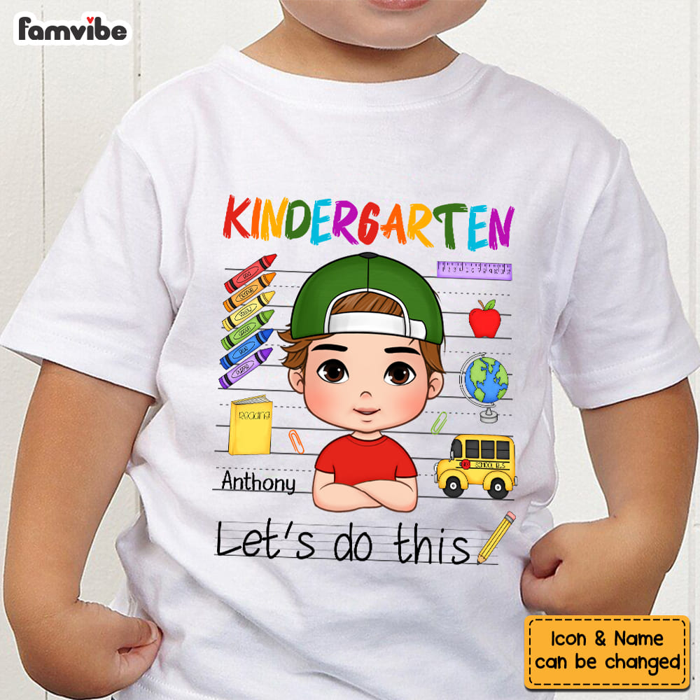 Personalized Gift For Grandson Kindergarten Let's Do This Kid T Shirt 27787 Mockup White