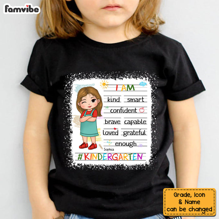 Personalized Gift For Granddaughter Back To School Affirmation Kid T Shirt 27789 1