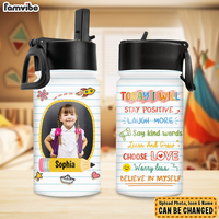 Personalized Gift For Granddaughter Back To School Affirmation Kids Water Bottle With Straw Lid 27790 thumb 1