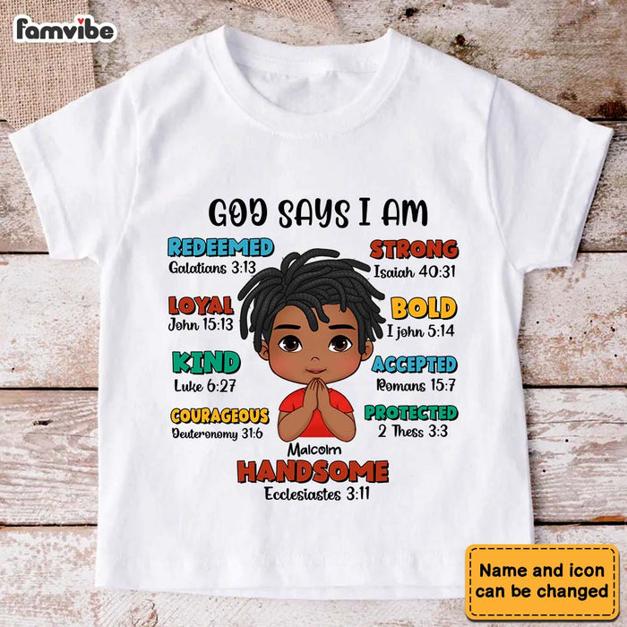 Personalized Gift For Grandson God Says Bible Verses Kid T Shirt 27796 1