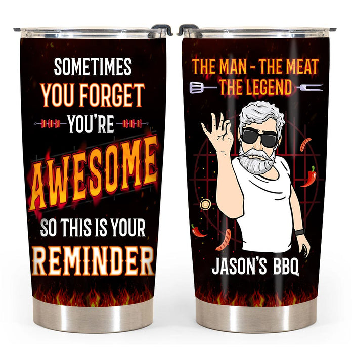 Personalized Gift For Grill Grandpa Awesome Reminder Steel Tumbler 27804 1