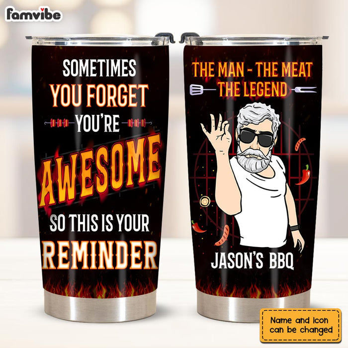 Personalized Gift For Grill Grandpa Awesome Reminder Steel Tumbler 27804 1