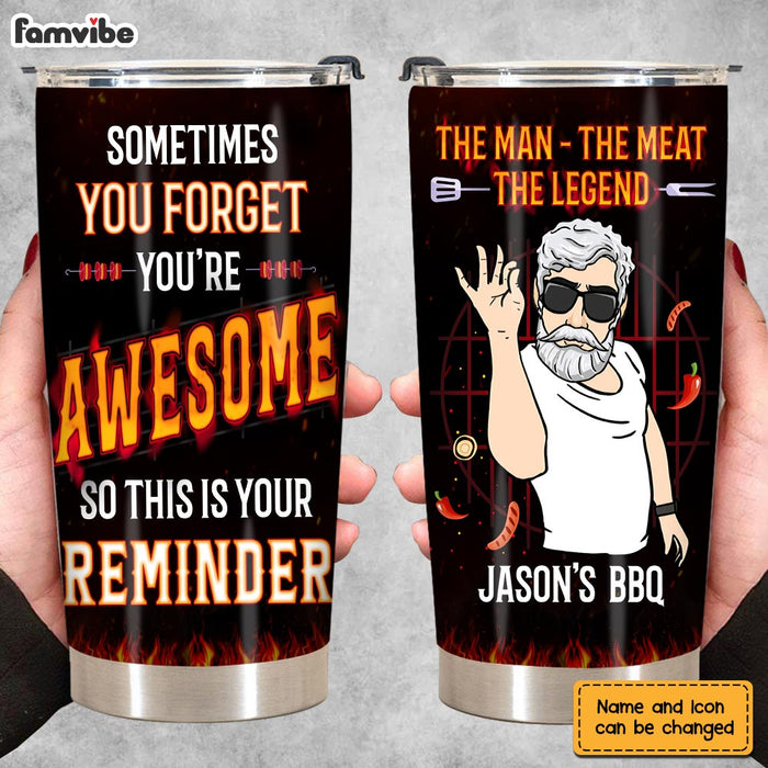 Personalized Gift For Grill Grandpa Awesome Reminder Steel Tumbler 27804 1