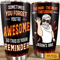 Personalized Gift For Grill Grandpa Awesome Reminder Steel Tumbler 27804 thumb 1