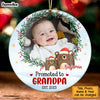 Personalized Promoted To Grandpa Upload Photo Circle Ornament 27815 1