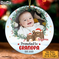 Personalized Promoted To Grandpa Upload Photo Circle Ornament 27815 thumb 1