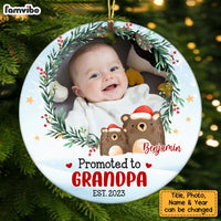 Personalized Promoted To Grandpa Upload Photo Circle Ornament 27815 thumb 1