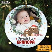 Personalized Promoted To Grandpa Upload Photo Circle Ornament 27815 thumb 1