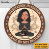 Personalized Yoga Daughter Meditation In Session Round Wood Sign 27822 1
