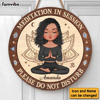 Personalized Yoga Daughter Meditation In Session Round Wood Sign 27822 thumb 1