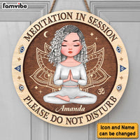 Personalized Yoga Daughter Meditation In Session Round Wood Sign 27822 thumb 1