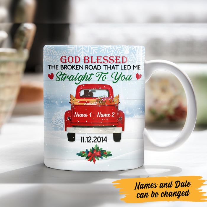 Personalized Love Couple Red Truck Christmas Mug OB171 87O47 1