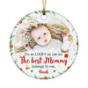 Personalized Newborn Baby Gift I'm As Lucky As Can Be Circle Ornament 27825 1