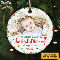 Personalized Newborn Baby Gift I'm As Lucky As Can Be Circle Ornament 27825 thumb 1