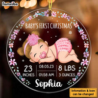 Personalized Gift For Baby First Christmas Circle Ornament 27826 thumb 1