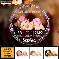 Personalized Gift For Baby First Christmas Circle Ornament 27826 thumb 1