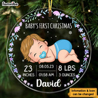 Personalized Gift For Baby First Christmas Circle Ornament 27826 thumb 1