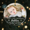 Personalized Gift For Baby First Christmas Photo Circle Ornament 27827 1