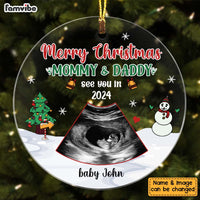 Personalized Gift For Baby Mommy & Daddy See You In Circle Ornament 27829 thumb 1