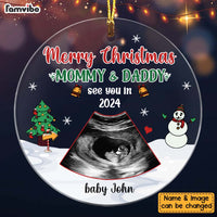 Personalized Gift For Baby Mommy & Daddy See You In Circle Ornament 27829 thumb 1