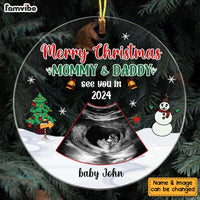 Personalized Gift For Baby Mommy & Daddy See You In Circle Ornament 27829 thumb 1