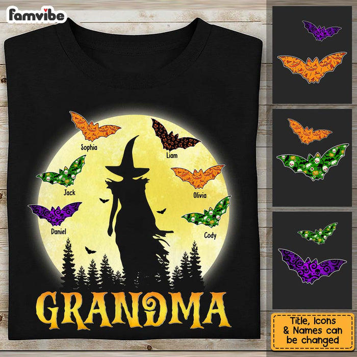 Personalized Halloween Gift For Grandma Spooky Witch And Bats Shirt - Hoodie - Sweatshirt 27835 1
