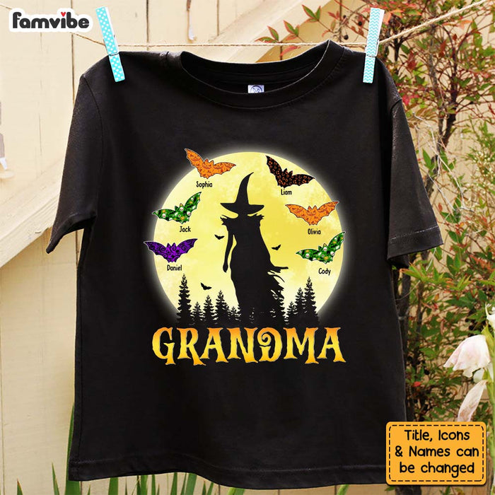 Personalized Halloween Gift For Grandma Spooky Witch And Bats Shirt - Hoodie - Sweatshirt 27835 1