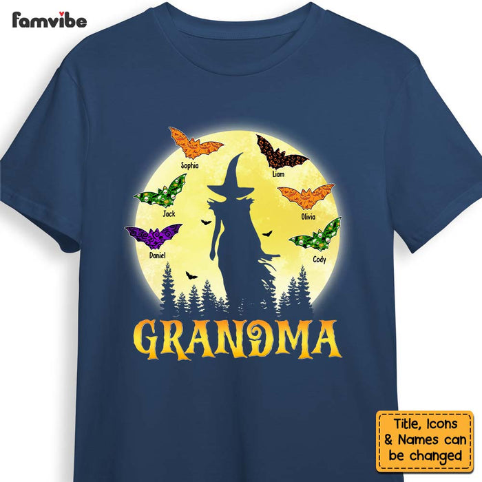 Personalized Halloween Gift For Grandma Spooky Witch And Bats Shirt - Hoodie - Sweatshirt 27835 1