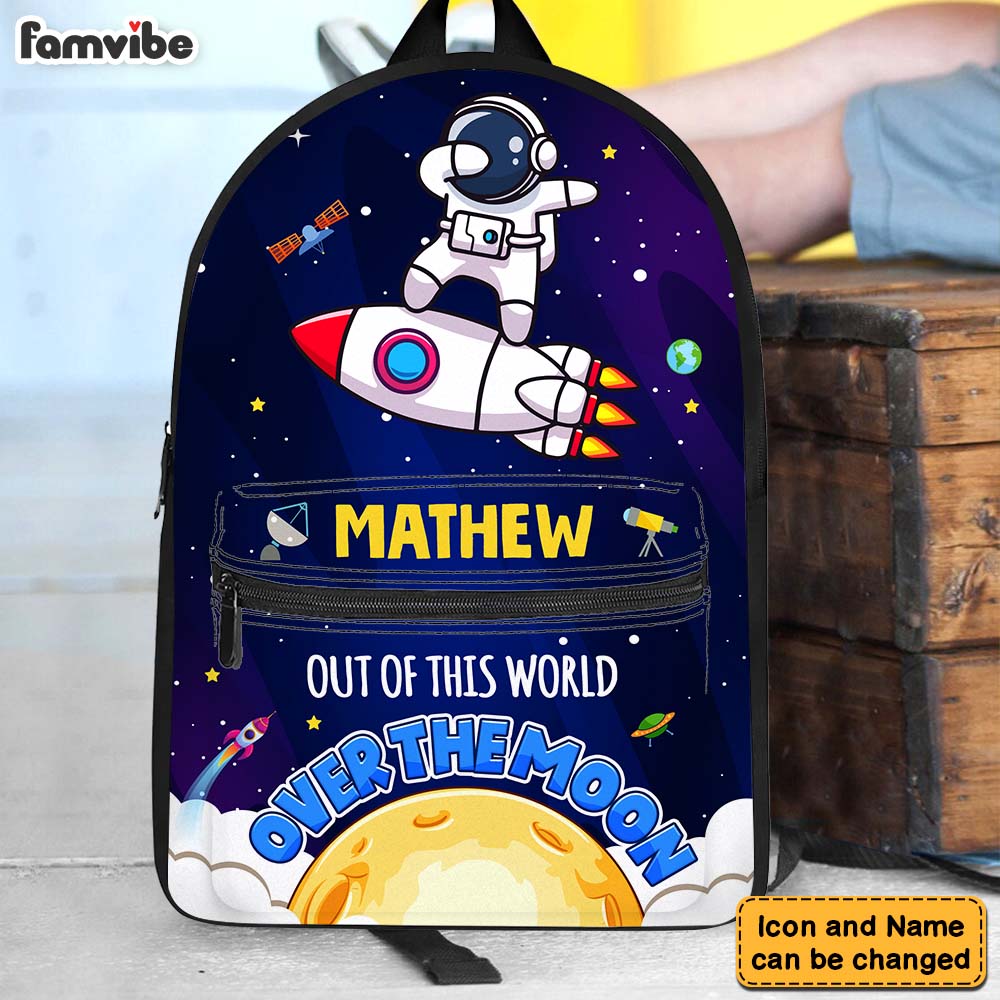 Personalized Gift For Grandson Funny Astronaut Outer Space BackPack 27836 Primary Mockup