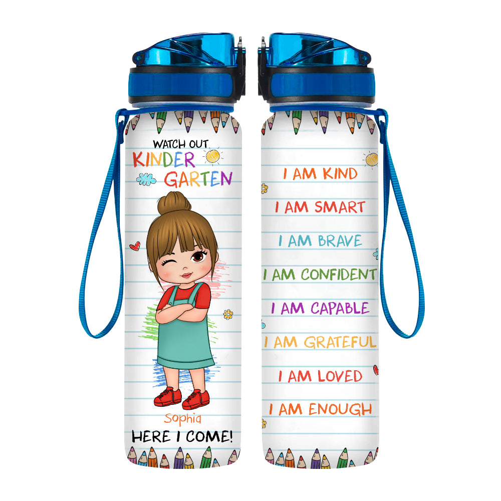 Personalized Back To School Gift For Granddaughter Affirmation Tracker Bottle 27841 Primary Mockup