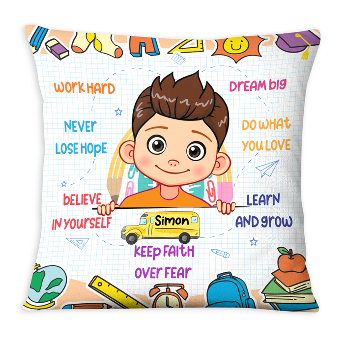 Personalized Gift For Grandson Motivation Colorful Pillow 27849 1