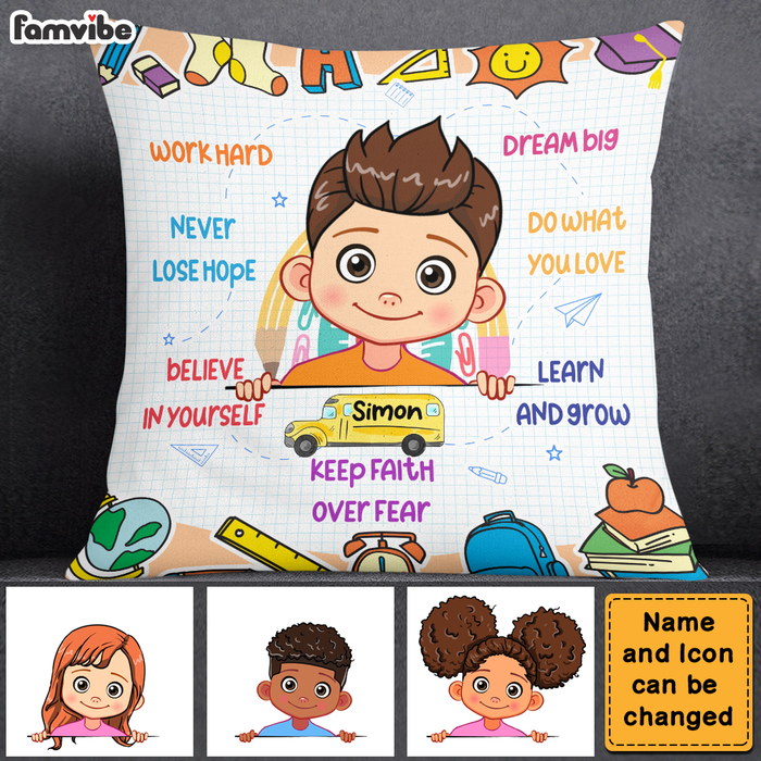 Personalized Gift For Grandson Motivation Colorful Pillow 27849 1