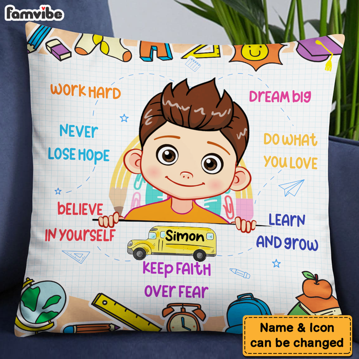 Personalized Gift For Grandson Motivation Colorful Pillow 27849 1