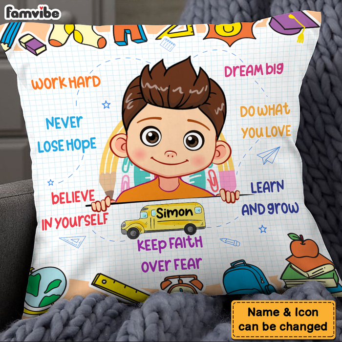 Personalized Gift For Grandson Motivation Colorful Pillow 27849 1