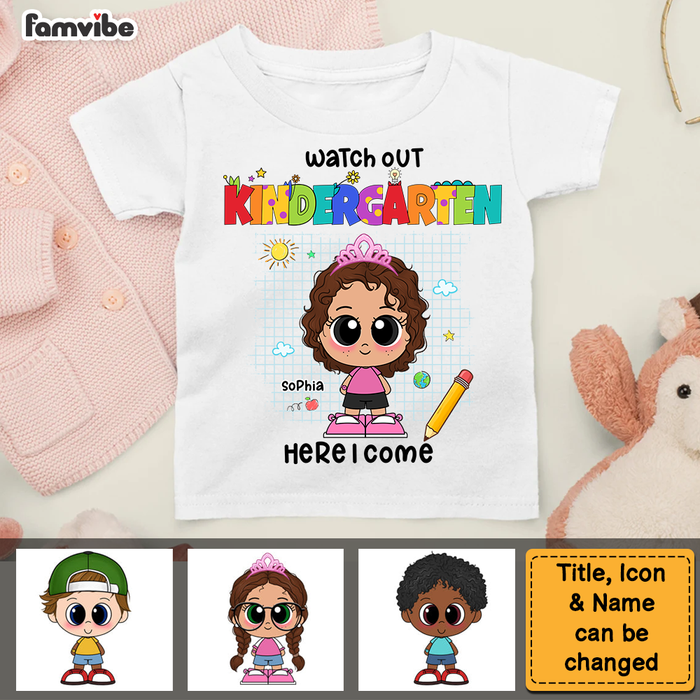 Personalized Gift For Granddaughter Watch Out Kindergarten Kid T Shirt 27850 1