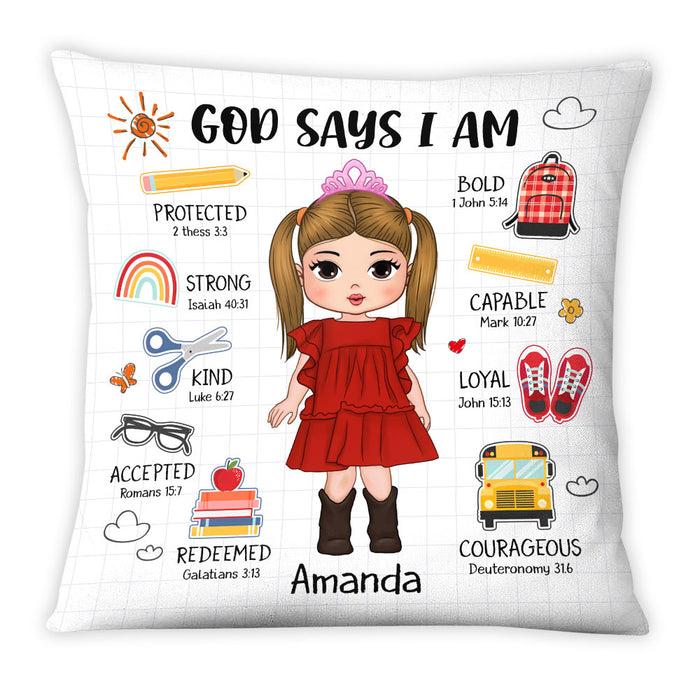 Personalized Gift For Granddaughter God Says I Am Back To School Pillow 27862 1