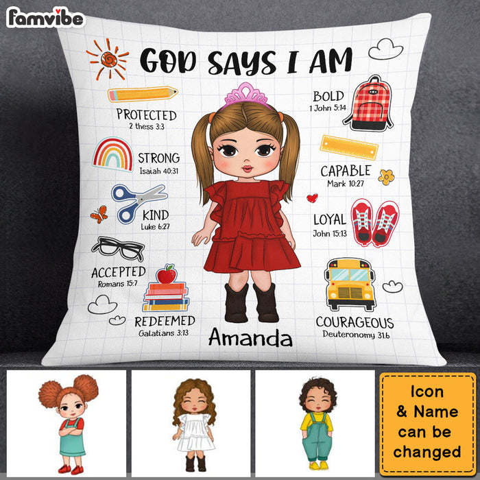 Personalized Gift For Granddaughter God Says I Am Back To School Pillow 27862 1