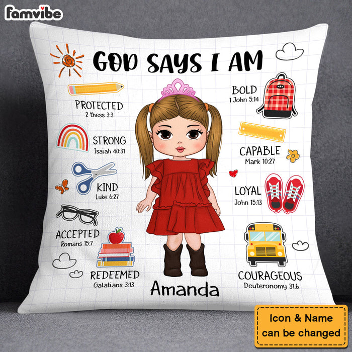 Personalized Gift For Granddaughter God Says I Am Back To School Pillow 27862 1