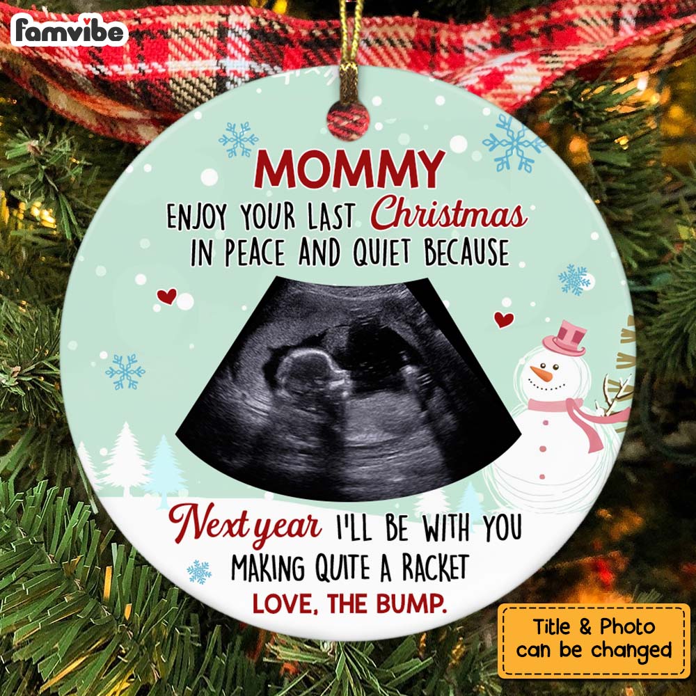 Personalized Gift For Baby Mommy Enjoy Your Christmas Circle Ornament 27864 Primary Mockup