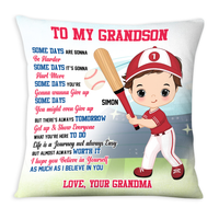 Personalized Sports Gift For Grandson Some Days Are Gonna Be Harder Pillow 27879 thumb 1