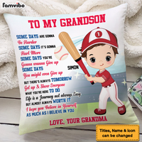 Personalized Sports Gift For Grandson Some Days Are Gonna Be Harder Pillow 27879 thumb 1