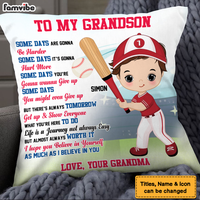 Personalized Sports Gift For Grandson Some Days Are Gonna Be Harder Pillow 27879 thumb 1