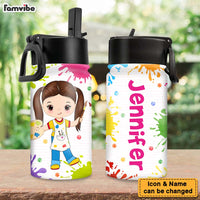 Personalized Custom Hobbies Gift For Granddaughter Kids Water Bottle With Straw Lid 27880 thumb 1