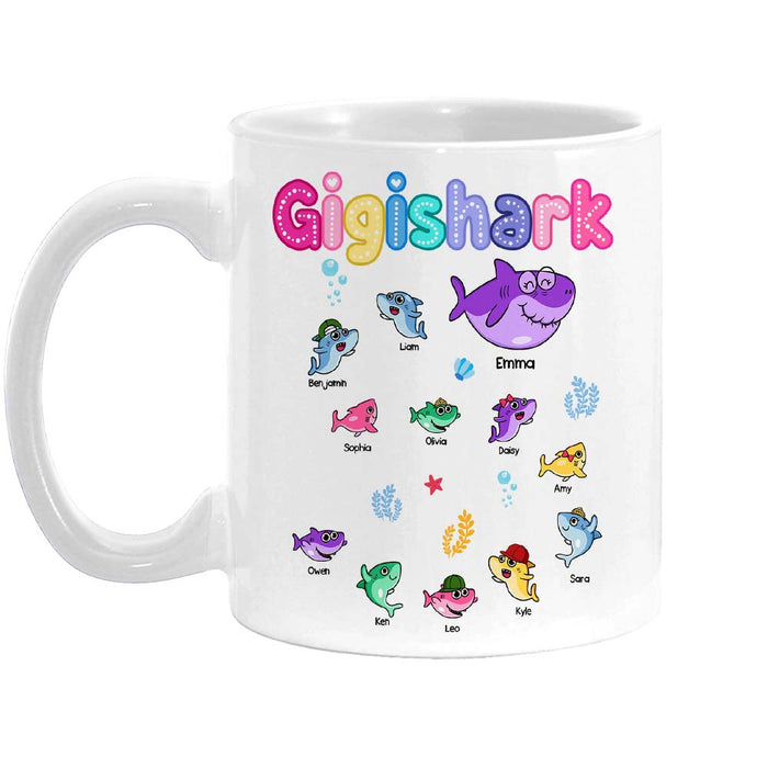 Personalized Gift For Grandma Shark Colorful Sugar Crush Mug 27881 1