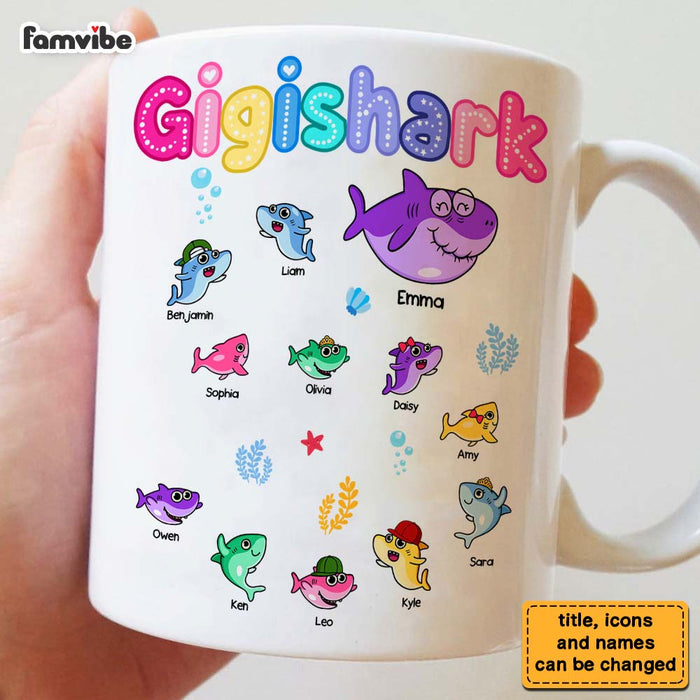 Personalized Gift For Grandma Shark Colorful Sugar Crush Mug 27881 1